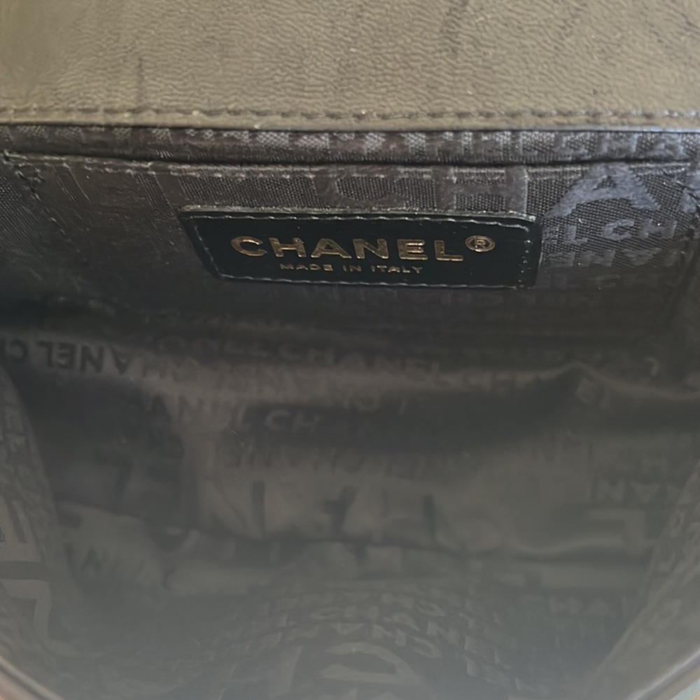 authentic CHANEL Lambskin Quilted Mini Rectangular Flap in Black - Picture 13 of 14